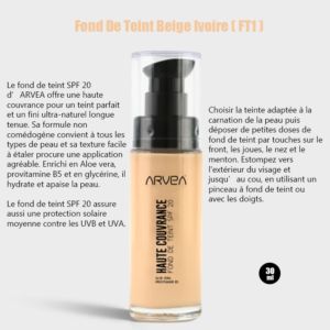 Fond de teint haute couvrance spf20 FT1 beige ivoire