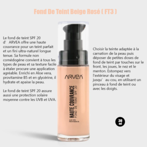 Fond de teint haute couvrance spf20 FT3 beige rosé