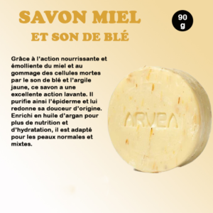 Savon miel et son de blé peau normal ou mixte 90g