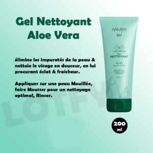 Gel nettoyant aloe vera peau mixte ou grasse 200ml
